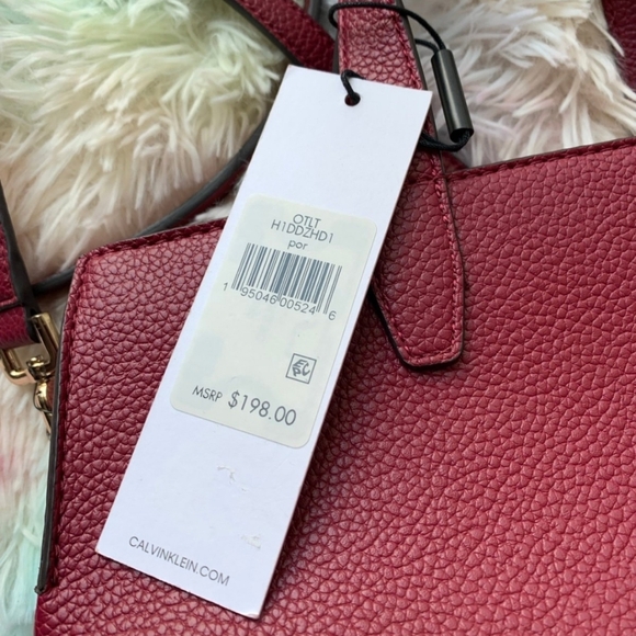 Calvin Klein Burgundy Satchel - Picture 2 of 4